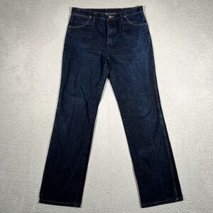 Wrangler‎ Jeans Mens 34x33 Blue Indigo Denim Workwear Casual Preppy Dark Wash